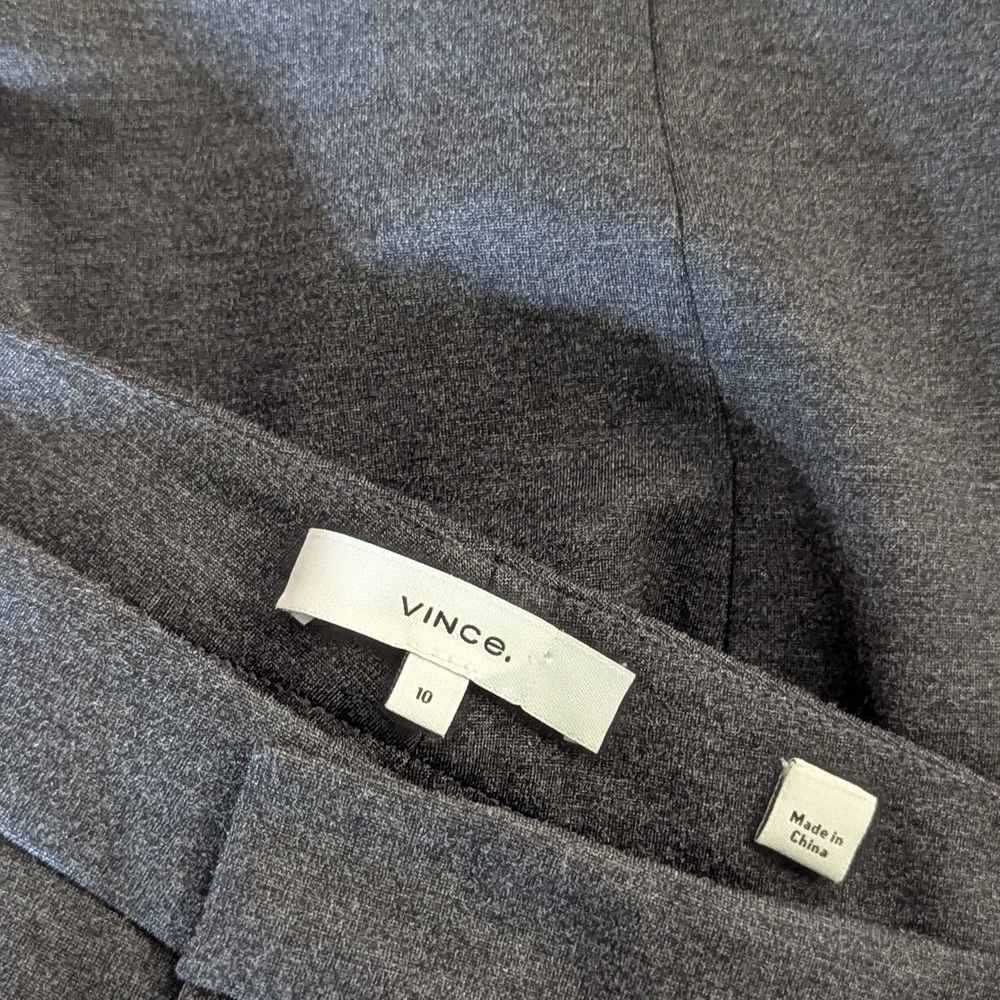 Vince Dark Gray Dress Pants Straight Leg Formal Trousers Sz 10 Leggings Nice - Picture 3 of 3